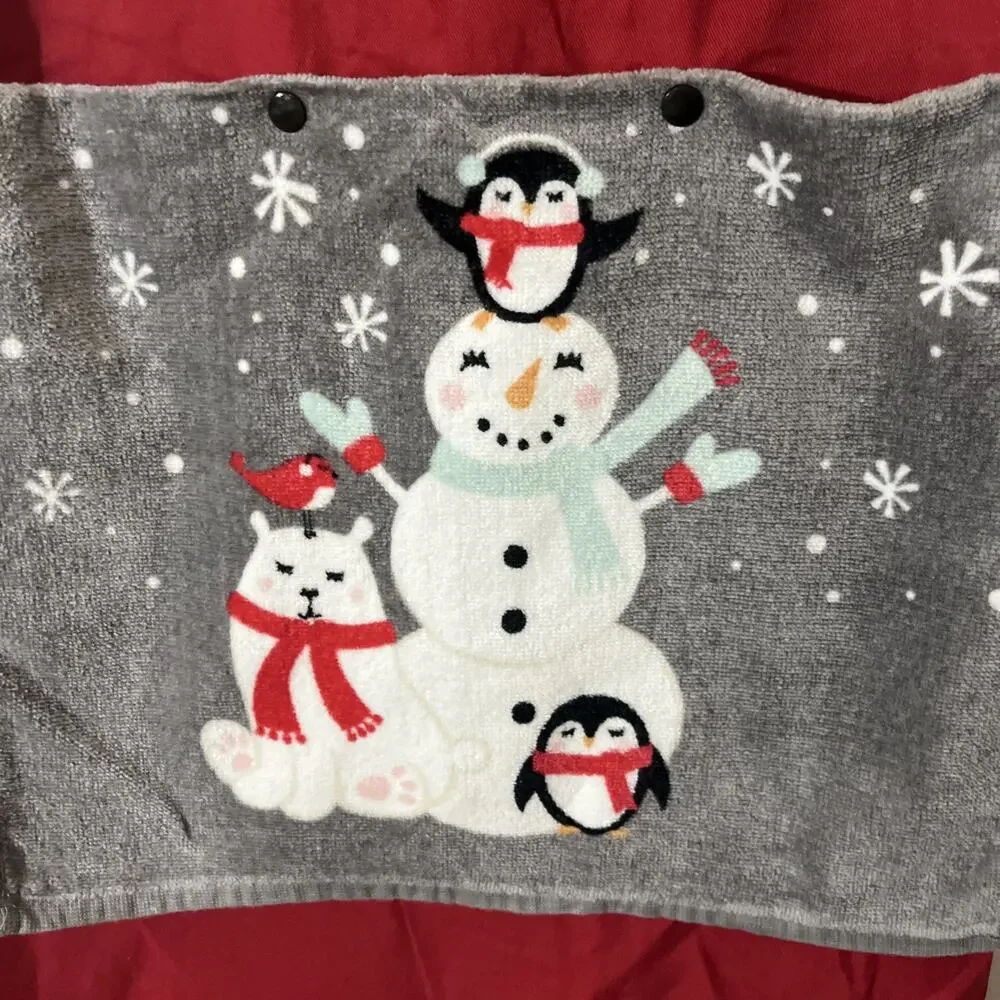Custom Made Kitchen Apron With Embroidery & Removable Towel Washable Christmas